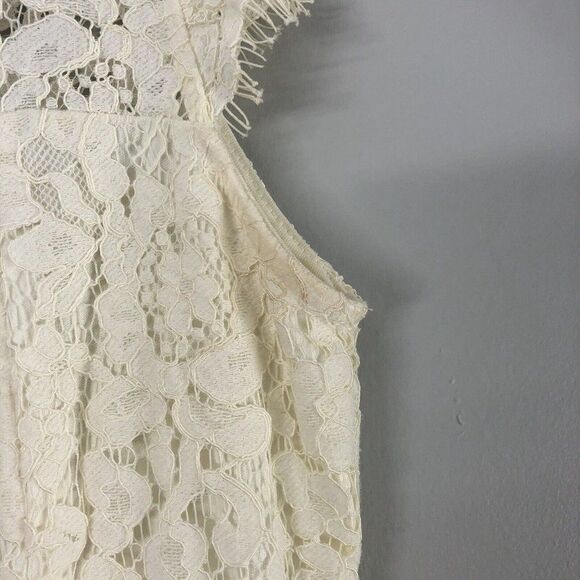 Storia Brianne Size Medium Short Wedding Guest Party Dress Lace White Keyhole - Picture 4 of 12